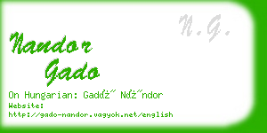 nandor gado business card